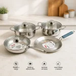 Kiam 7 Pcs Natural Tri-Ply Cookware set - Image 2