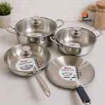 Kiam 7 Pcs Natural Tri-Ply Cookware set