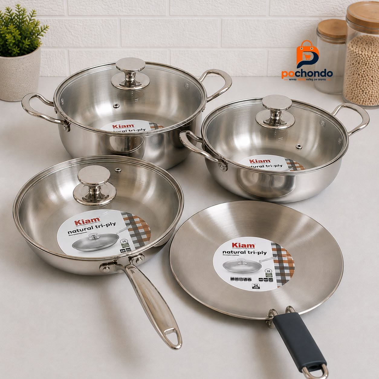 798393344_122113356633416330_6933697349915891907_n Kiam 7 Pcs Natural Tri-Ply Cookware set - Image 1