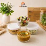 Kiam-4 Piece Oven Proof Glass Bowl Set With Lid - Image 4
