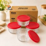 Kiam-4 Piece Oven Proof Glass Bowl Set With Lid - Image 2